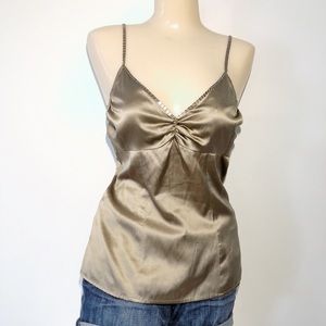 ARDEN B SILK TANK TOP W/ SEQUIN STRAPS